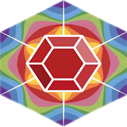 The Rubitec logo β a ruby gem on a rainbow kaleidoscope